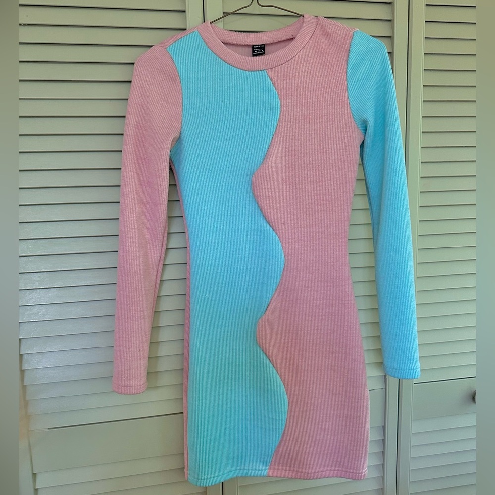 Pink & Blue Cotton (Candy) Sweater Dress